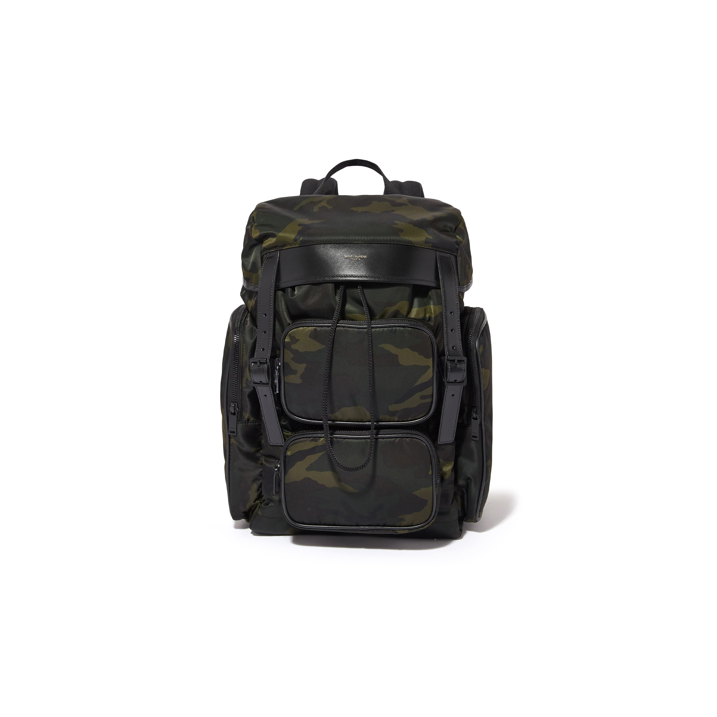 Y*L city multi-pocket backpack in smooth leather 215473399 (42*34*22cm)